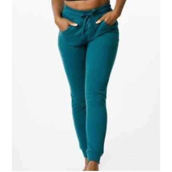 ZYIA Active Sleepover Sweats Joggers in Emerald Teal Blue, Small - Picture 1 of 10